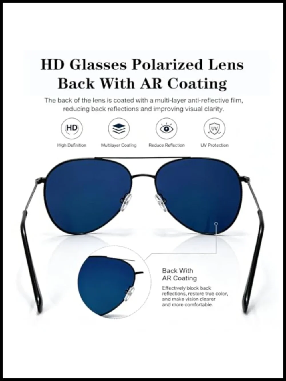 Polarized Glass Lens Sunglasses UV Protection Driving Fishing Unisex